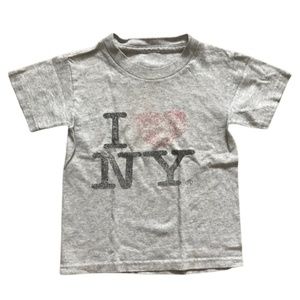 I love New York distressed tshirt KIDS NY gray short sleeve souvenir